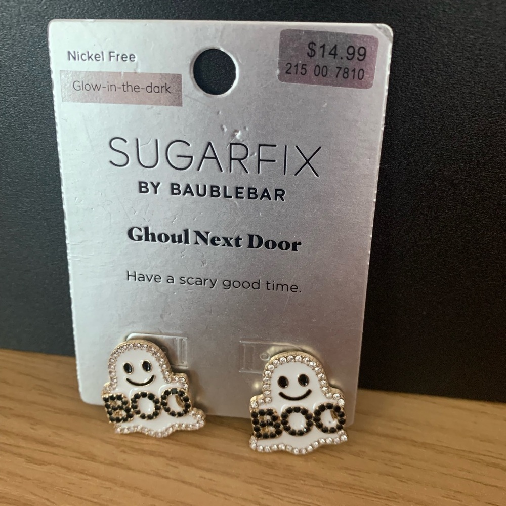 NWT SugarFix Halloween Ghoul Next Door Ghost Earrings Glow-in-the-dark
